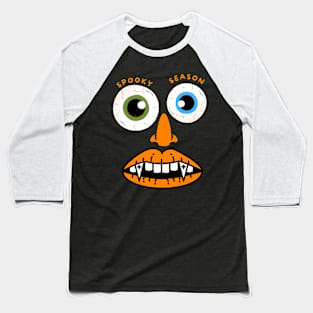 Spooky Season Halloween Face Design Baseball T-Shirt